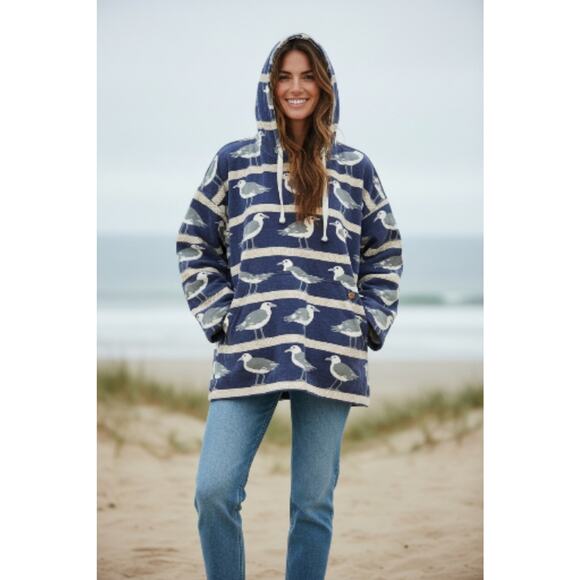 Michigan Rag Co Other - VTG MICHIGAN RAG Co SEAGULL PRINT CANVAS PARKA JACKET MARUSHKA 80s 90s LG XL